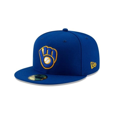 Milwaukee Brewers Gorra | New Era MLB Alt Authentic Collection 59fifty Fitted Cap Mexico - Azules